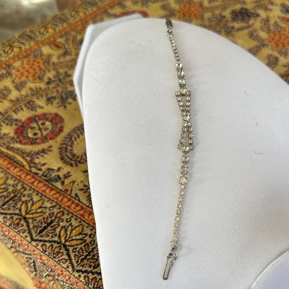 Vintage  Silver Tone and Rhinestone Bracelet